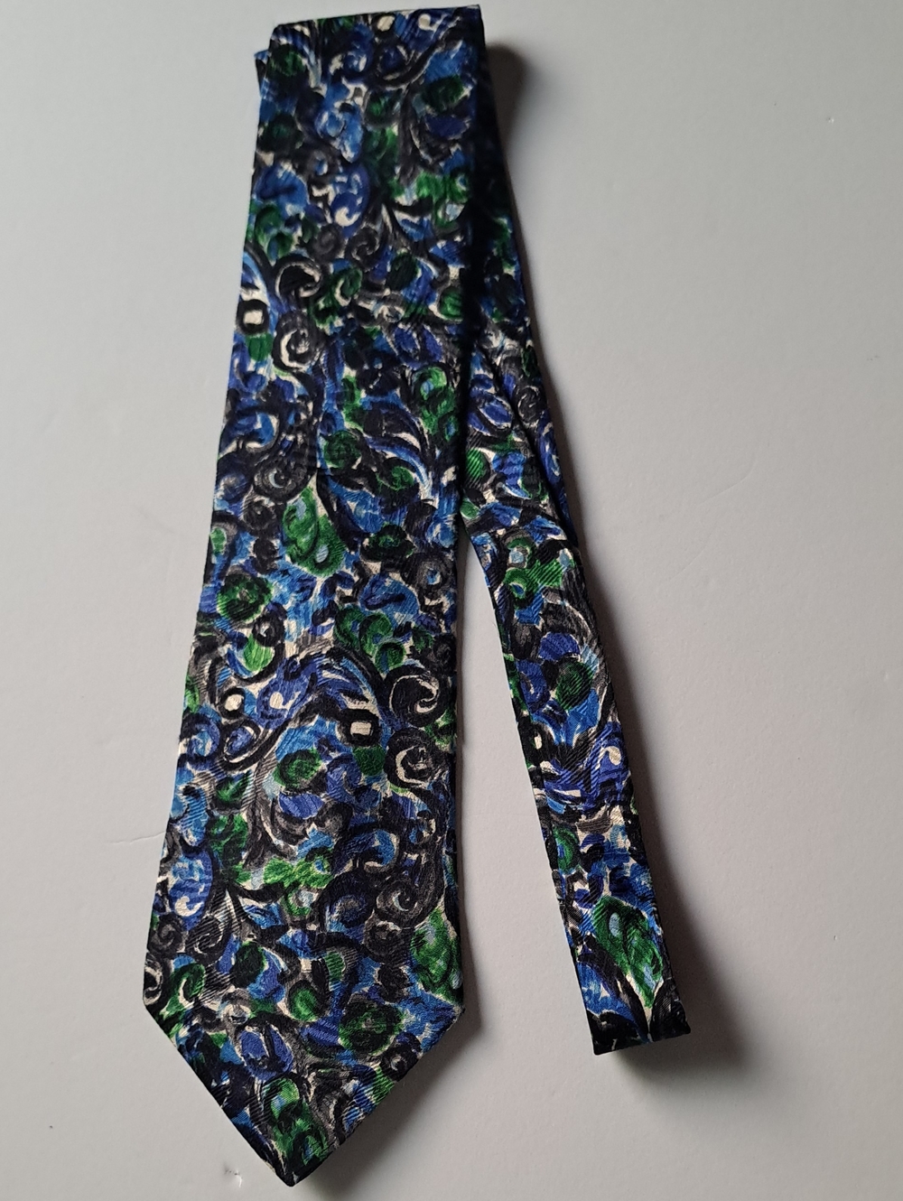 BOLGHERI Blue & Green Floral Paisley Men's Tie MADE IN ITALY